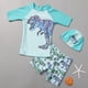 thumbnail image 2 of Odeerbi 1-8 Años Niños Traje de Baño de Entrenamiento Atlético de Tres Piezas Con Conjunto de Gorra de Baño Traje de Baño de Surf de Playa de Verano Ropa de Playa Linda de Dinosaurio, 2 of 3