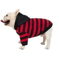thumbnail image 2 of POINTERTECK French Bulldog Dog Winter Sweatshirt Small Dogs Cat Stripes Hoodie Sweater, 2 of 3