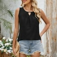 thumbnail image 5 of Fmbrln Womens Summer Loose Tank Tops Round Neck Ruched Sleeveless Tops Casual Solid Basic Shirts Black L, 5 of 5