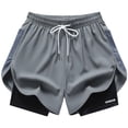 thumbnail image 3 of HUAXUN Women's Athletic Running Shorts 2 in 1 Gym Running Shorts Drawstring Elastic Compression Liner Workout Athletic Shorts Breathable(Grey,XS), 3 of 8