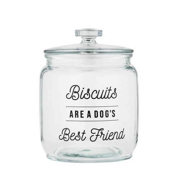 10 Strawberry Street 7CA614 50 oz Biscuits Are A Dogs Best Friend Canister, Clear