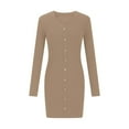 thumbnail image 4 of hotojiny Sweater Dress for Women Trendy Elegant Cocktail Party Pencil Dress Knitted Long Sleeve Bodycon Mini Dress, 4 of 7