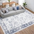 thumbnail image 2 of Haperlare 4'x6' Blue Oriental Area Rugs Washable Rug for Dining Room Stain-Resistant Soft Carpet for Family Room, 2 of 7