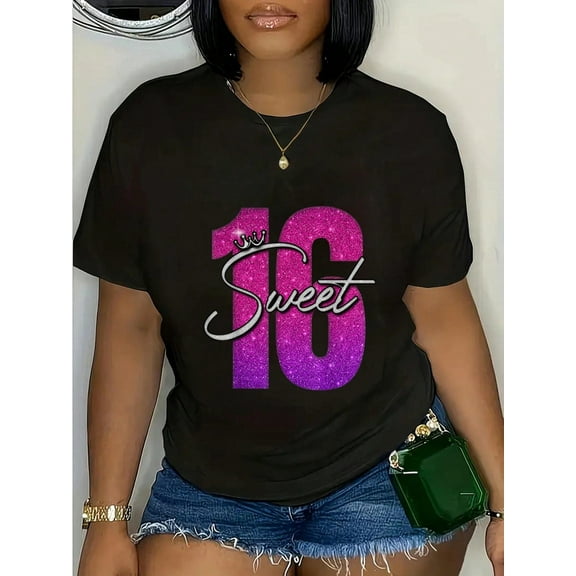 100% Cotton Casual Tshirt Sweet 16 Gifts For Girls 16th Birthday 16 Year Old Gifts T-Shirt