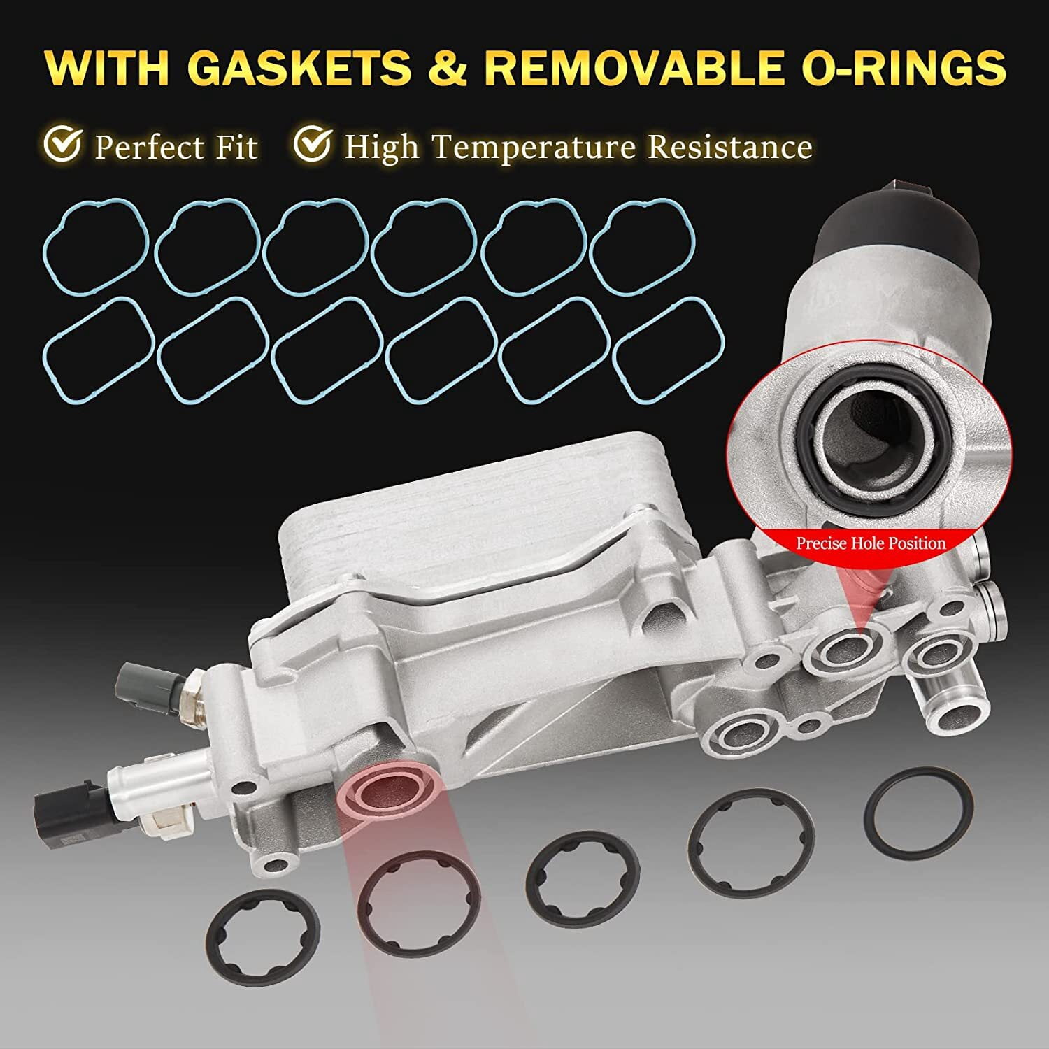 Aluminum Engine Oil Filter Housing Fit For 2011-2016 Dodge Jeep Chrysler Ram3.6L