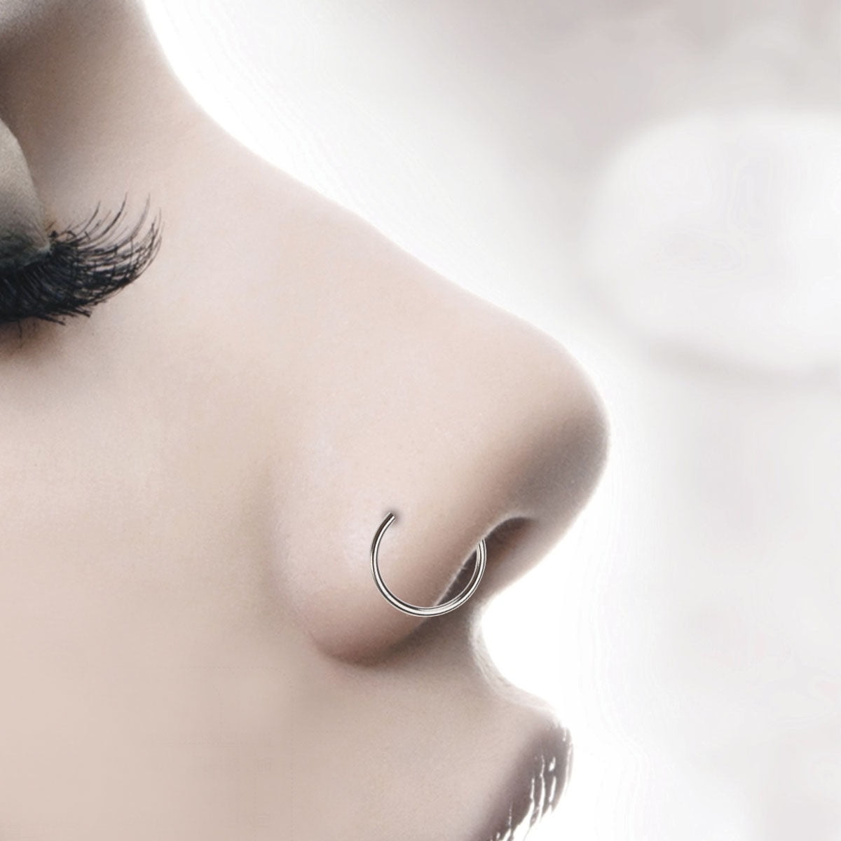 2 pcs Unisex Surgical Titanium Steel Open Nose Ring Nose Piercing Stud 8mm Silver Walmart