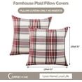 thumbnail image 4 of Red Tartan Christmas Plaid Pillow Covers 20x20 Set of 2 Farmhouse Buffalo Plaid Red Striped Throw Pillow Cover for Living Room Couch Sofa, 4 of 6