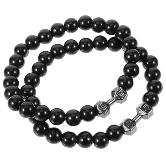 DESIGNICE 2Pcs Beads Gym Bracelets Weight Bracelet Bead Bracelet Alloy Dumbbell Bracelet