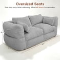 thumbnail image 2 of ANPOO 81.3" Boneless Loveseat Sofa Cloud Couch with Deep Seat, Modern Oversized Velvet Compressed Sofa Couch with 4 Pillows & Side Pockets, Upholstered Boneless Couches for Living Room, Gray, 2 of 10