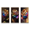 thumbnail image 2 of Designart "Hyperrealistic Rainbow Peony with Liquid Gold Drips IV" Floral & Botanical Framed Wall Art Set Of 3 - Multicolor Peonies Frame Gallery Wall Set For Home Decor, 2 of 6