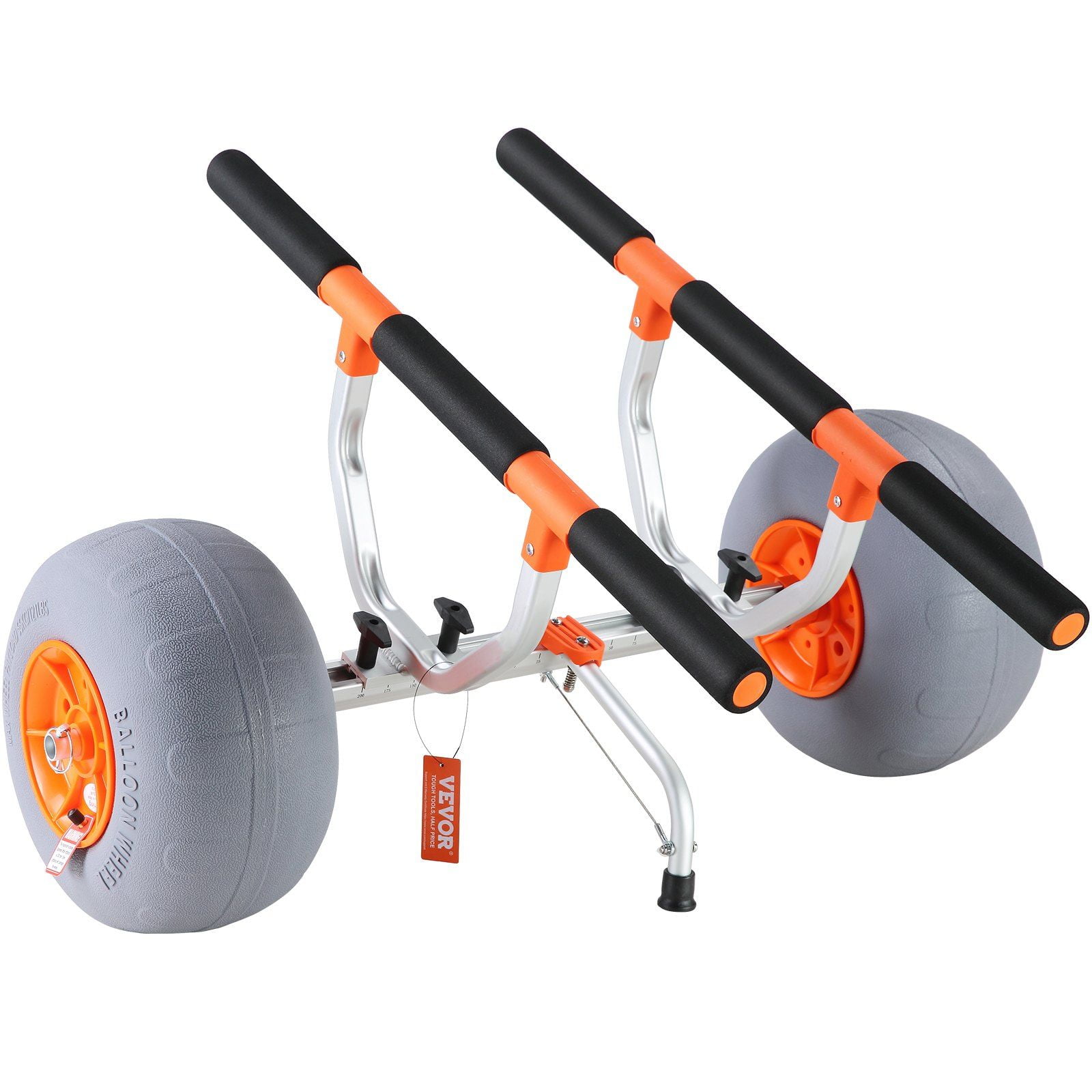 Heavy Duty Kayak Cart with 12" Wheels, Foldable Canoe Trolley, Adjustable Width 6.69-17.32", 350LB Capacity for Kayak/Canoe/Paddleboard