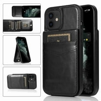 Dteck Back Wallet Phone Case for Apple iPhone 12 Mini 5.4" with ID & Credit Card Holder Slots Pockets Wallet Back Cover Stand Flip Folio Leather Cell Cases Women Men, Black