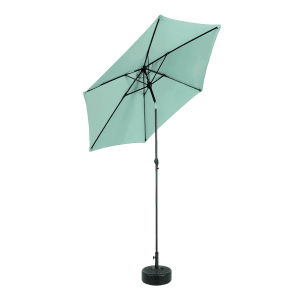 Yardi Yarda 9 FT Outdoor Patio Umbrella, Outdoor Table Umbrella with Push Button Tilt and Crank, Market Umbrella 6 Sturdy Ribs(Base Not Included), Light Green