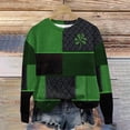 thumbnail image 2 of Women's T-Shirts Oversized Striped Retro Print Long Sleeve Sweatshirt Graphic T-Shirt Black L, 2 of 3