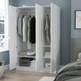 thumbnail image 2 of MONSLIPA Modern 3-Door Wardrobe Armoire with Hanging Rod, White, 2 of 7