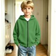 thumbnail image 4 of Abcomgle Boys Zip Up Hoodie 7-8 Waffle Knit Full-Zip Boys Fall Jacket Raglan Long Sleeves Boys Sweaters Casual Winter Hooded Hoodies for Boys with Pockets, 4 of 6