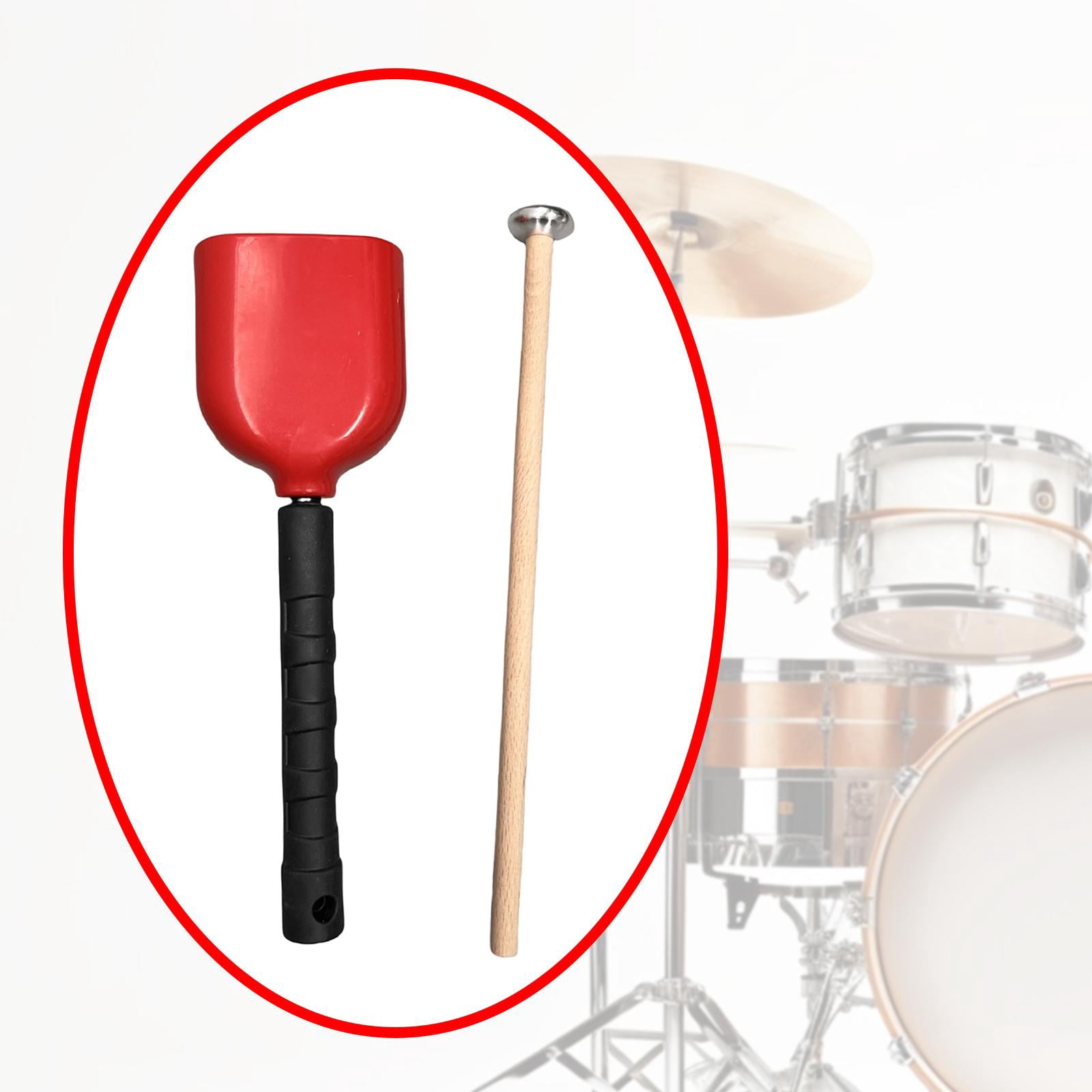 Rushawy Cowbell with Handle Noise Makers and Mallet for Concert Weddings Celebrating Red S