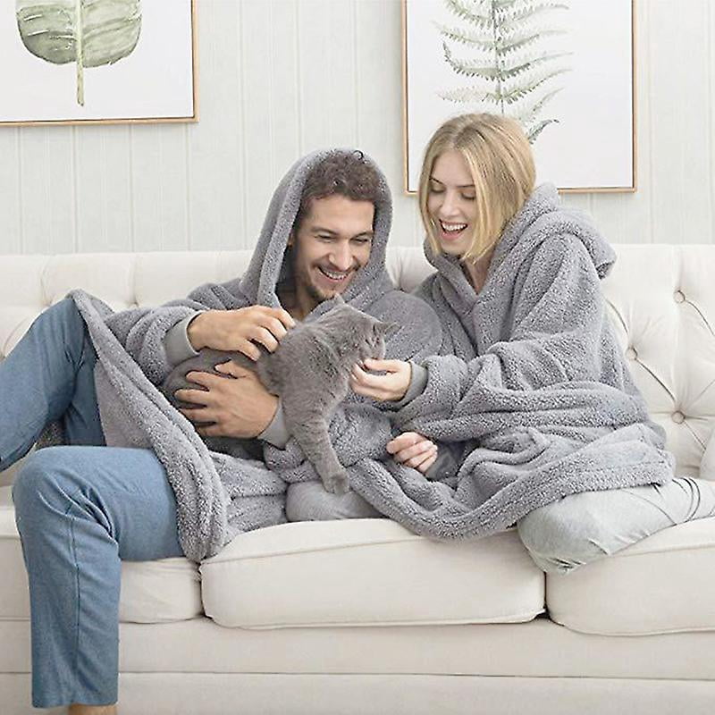 Black Wearable Blanket Hoodie Oversized 