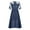 Navy, variant on LEAVINGSUO Dresses for Women 2023 Women Sexy Solid Half Sleeve Round Neck Lace Chiffon Mesh Waist Party Dresses Navy XXXL