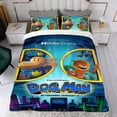thumbnail image 4 of Perro Hombre Conjunto de sábanas temático, trío de piezas, cómodo y amigable con la piel, diseño único, regalo de decoración para el hogar para familiares, amigos y fans,173cm *218cm, 4 of 6
