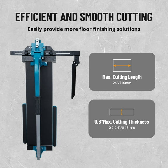 EastVita 24-Inch Heavy Duty Manual Tile Cutter, Single Rail Porcelain Cutter With Tungsten Carbide Wheel,Precision Tool for Floor/Wall Tile & Slab Cutting