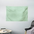 thumbnail image 1 of Retro Tapestry, Checked Pattern with Thick and Thin Lines Symmetrical Geometric Monochrome Print, Wall Hanging for Bedroom Living Room Dorm Decor, 60W X 40L Inches, Green and Cream, by Ambesonne, 1 of 2