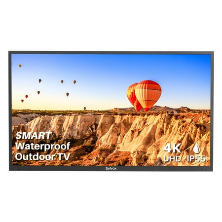 Sylvox 55 inch Outdoor Smart TV, 4K UHD TV for Partial Sun, Waterproof LED Televisions
