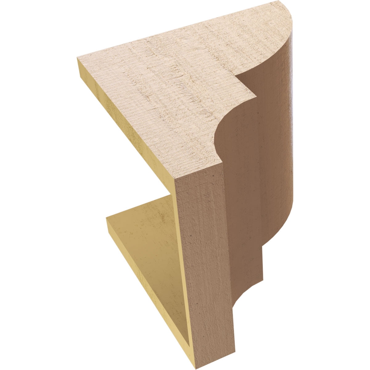 10"W x 10"D x 10"H Wide Ridgewood Rough Cedar Woodgrain TimberThane Corbel, Primed Tan