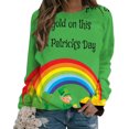thumbnail image 4 of Qiopertar Blouse à Manches Longues Imprimée Mode Saint-Patrick pour Femmes Col Rond Pull Décontracté Offres de la Semaine Liquidation à Moins de 5$ jusqu'à 90 % de Réduction, 4 of 5