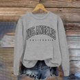 thumbnail image 2 of Caqnni Girls Crew Neck Sweatshirt Lightfleece Lined Long Sleeve Pullover Fall Casual Tops Solid Color (Grey,5-6 Years), 2 of 5
