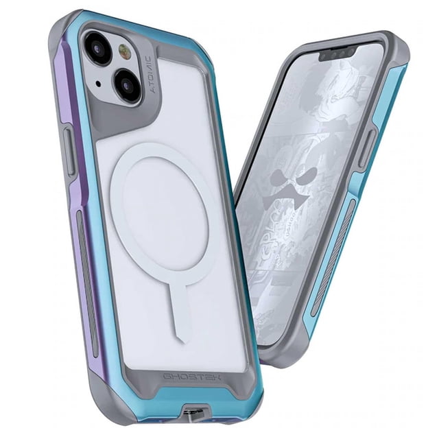 Funda GHOSTEK Atomic para iPhone 13 Aluminio Transp Prism MagSafe