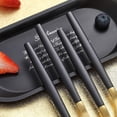 thumbnail image 5 of Juego de 6 cuchillos de mesa de acero inoxidable 18/0 con espejo dorado y negro para cena, mantequilla y carne, 8,66 pulgadas, 6 uds., 5 of 5