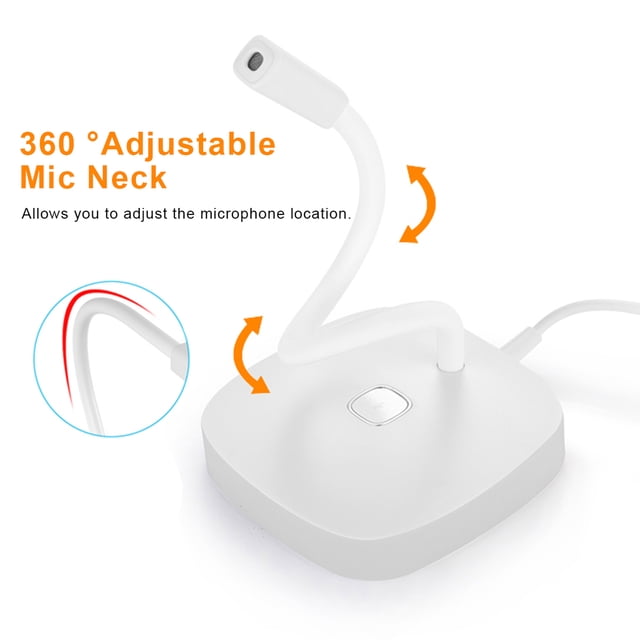 Desktop Microphone, Touch Switch Condenser Microphone, Computer Microphone Plug and Play for Online Video Conferencing, Online Teaching, Live Broadcast