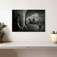 thumbnail image 2 of Elephant Stock Elephant Affection Wall Art - Horizontal Canvas Wall Art - Living Room Wall Decor - Animal Canvas - Black And Gray Decor - 12" x 8", 2 of 8