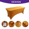 thumbnail image 3 of [6 pies] Funda para mesa de patio elástica rectangular, ajustada, lavable y resistente a las arrugas para eventos, bodas, banquetes y fiestas, 3 of 5