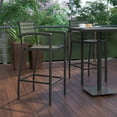 thumbnail image 6 of BizChair Commercial Grade Bar Height Stool with Arms, All-Weather Outdoor Bar Stool with Faux Wood Poly Resin Slats and Aluminum Frame, Gray Wash, 6 of 11