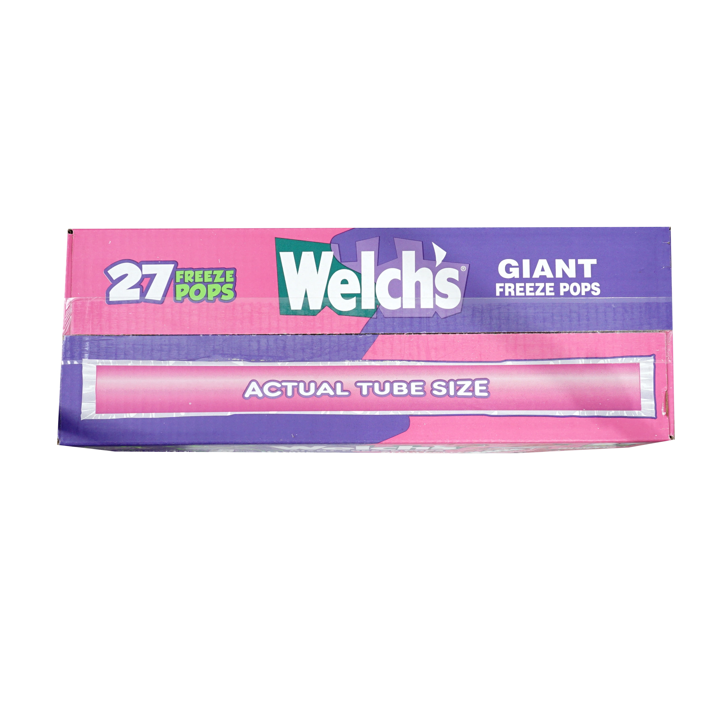 Welch Soda Giant Freeze Pops, 27 Count, 5.5oz Each, Grape & Strawberry Flavor