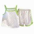 thumbnail image 1 of COMVALUE Baby Girls' Toddler Sleeveless Tank Top Shorts Set Green for Size 18-24 Months, 1 of 6