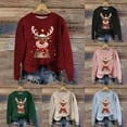 thumbnail image 2 of Zhanying Chandail Renne pour Femmes Col Rond Christmas Christmas Mode Grande Taille Chandail Festif des Fêtes, 2 of 5