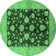 thumbnail image 1 of Ahgly Company Indoor Round Oriental Emerald Green Traditional Area Rugs, 7' Round, 1 of 4