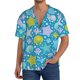 thumbnail image 1 of Balery Starfish Camisa Casual de Manga Corta con Botones para Hombre, Texturizada, Estilo Cubano, para Playa, Verano-Small, 1 of 5