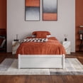 thumbnail image 3 of Barcelona Twin XL Solid Wood Panel Platform Bed with Storage Drawers in White, 3 of 14