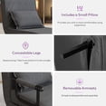 thumbnail image 4 of LAZZO Convertible Sleep Chair Bed, Multi-Function Folding Sleeper Sofa with Adjustable Backrest, Side Storage Pockets and Pillow, Dark Gray, 4 of 9