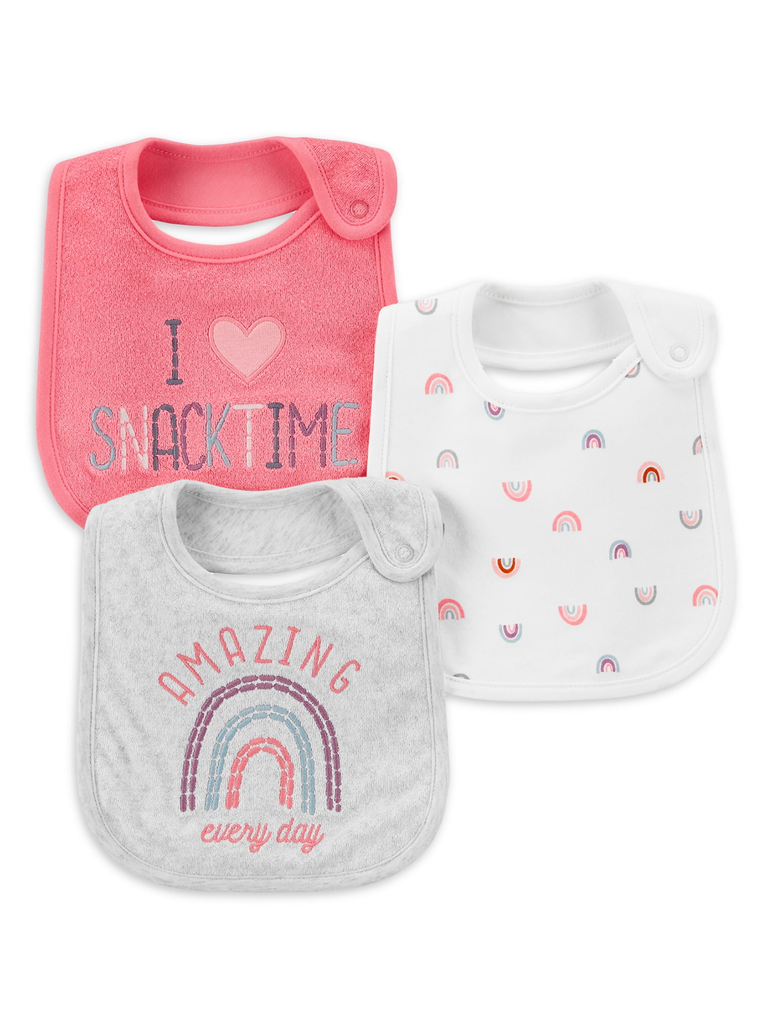 Pink Blue White Personalised pop over bib dribble on drool catcher 