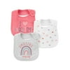 Child of Mine by Carter's Baby Girl Cotton Drool Baby Bib, 3 Pack