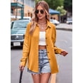 thumbnail image 3 of Womens Button Down Shirts Cotton Long Sleeve Oversized Boyfriend Blouses Collared Dress Tops with Pockets Turmeric XL, 3 of 8