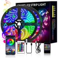 thumbnail image 1 of Trousse de Bande Lumineuse LED RGB USB – Rétroéclairage TV LED Étanche 5050 avec Télécommande à 24 Touches pour Éclairage d'Ambiance (5V-5050-30RVB Étanche (Coloré), Musique 20 Touches Étanche 3 Mètres 90 Lumières), 1 of 4