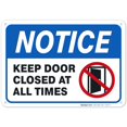 thumbnail image 1 of Sigo Signs, Keep Door Closed Sign, 10x7 Inches, Rust Free .040 Aluminum, Fade Resistant, Made in USA, 1 of 4