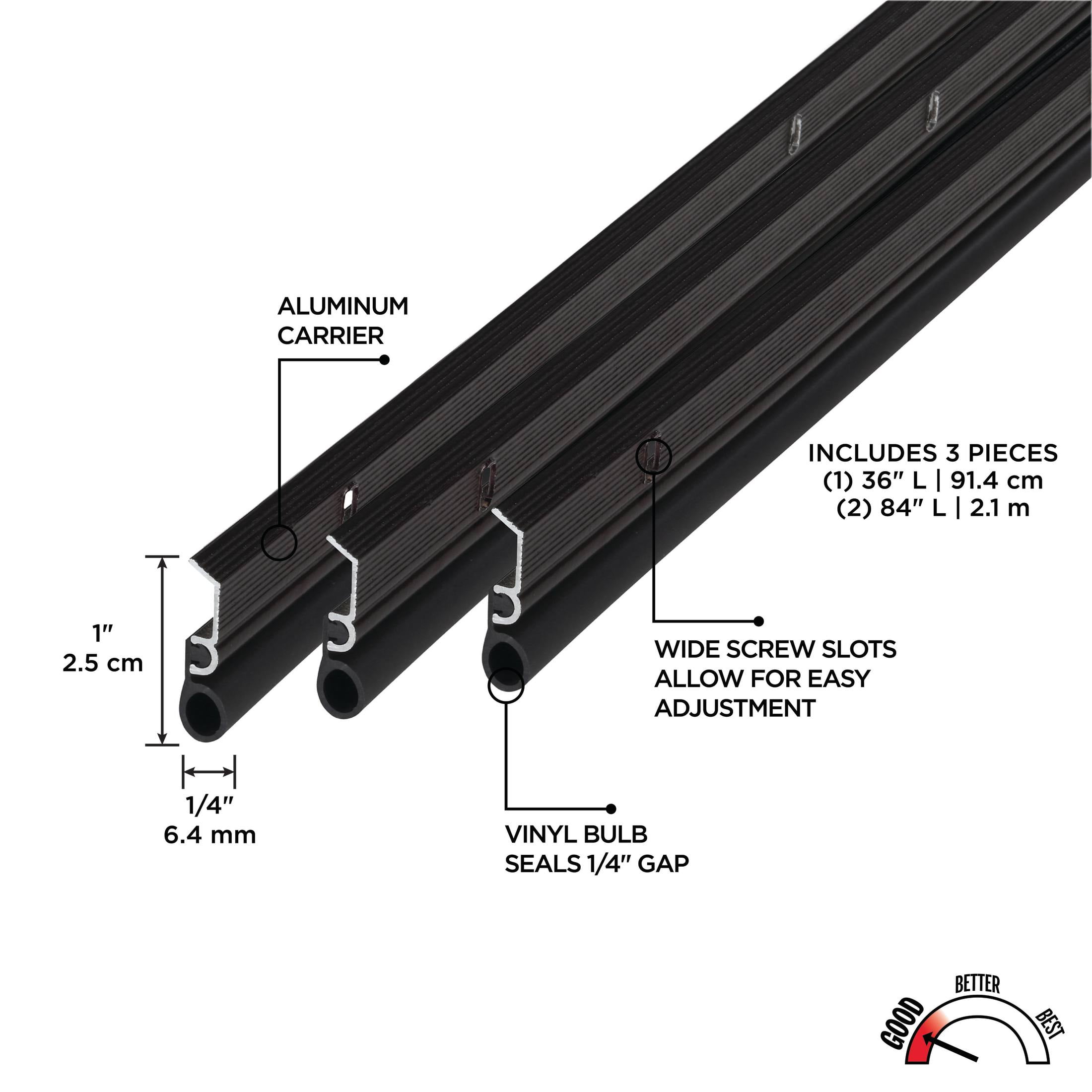M-D Building Products 01156 Bronze Aluminum and Vinyl Screw-on Top and Sides Door Seal Kit