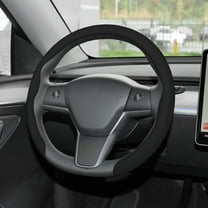 Leather Steering Wheel Cover, Universal 15 Inch Premium Non-Slip Steering Wheel Cover Black